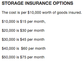 Storage Insurance Options